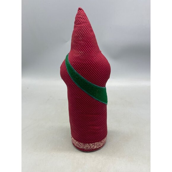 handmade vintage plush Christmas Santa figurine decor red bag 1989 13.5" READ - Picture 7 of 10